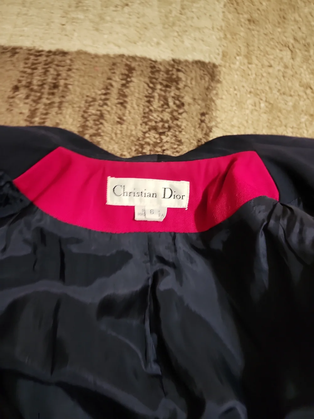 Dior Hot Pink Blazer with Navy Trim - Women's Jacket